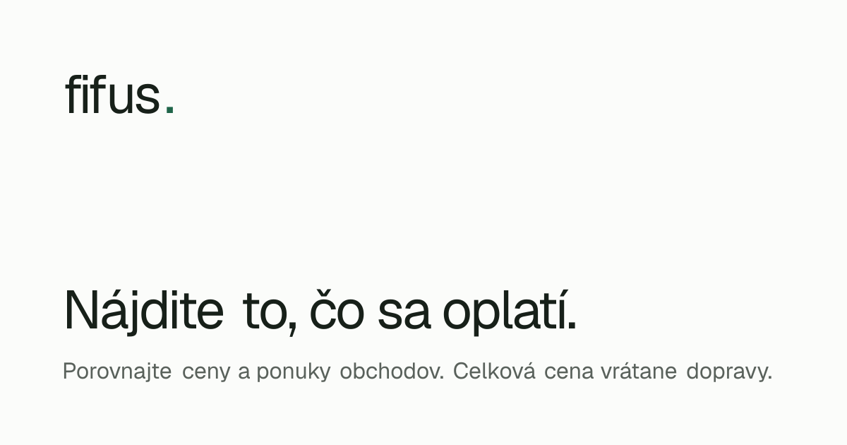 Fifus · Pozrite si, čo nákup naozaj stojí
